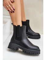 Kožené kotníčkové boty OO274A386 černé - Big Star