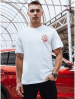 Pánské bílé tričko s potiskem FashionStreet RX5490