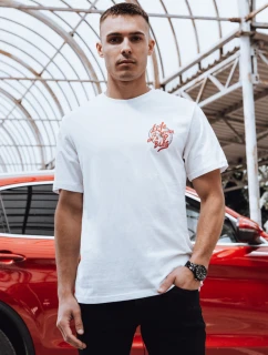 Pánské bílé tričko s potiskem FashionStreet RX5490