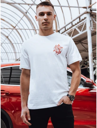 Pánské bílé tričko s potiskem FashionStreet RX5490
