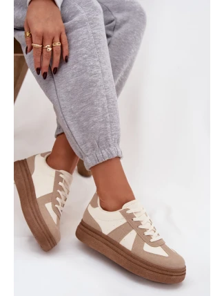 Dámské tenisky na platformě – tmavě béžové Dovina Dámské tenisky na platformě – tmavě béžové Dovina