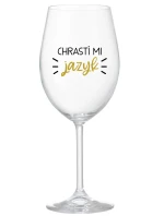 CHRASTÍ MI JAZYK - priehľadný pohár na víno 350 ml