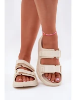 Dámské Pěnové Pantofle Se Suchými Zipy Big Star RR274A529 Béžové