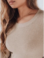 Dámský žebrovaný svetr NOLVIE beige FashionStreet MY2496