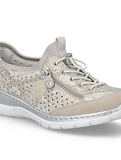 Dámská zlatá prolamovaná sportovní obuv Rieker L3252-92