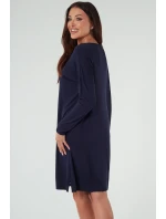 Italská móda Akord tunika dlouhá barva: tmavě modrá Italská móda Akord tunika dlouhá barva: tmavě modrá