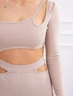 Souprava s halenkou béžová