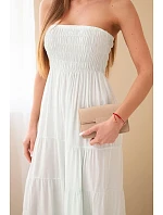 Dámské viskózové šaty s elastickým vrškem mentolová Dámské viskózové šaty s elastickým vrškem mentolová