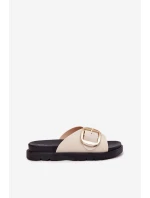 Dámské sandály na platformě se zlatou sponou béžové Jovira