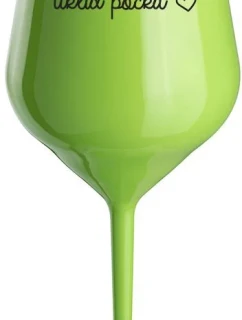 ÚKLID POČKÁ - zelená nerozbitná sklenice na víno 470 ml
