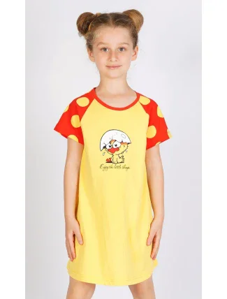 Dětská noční košile s krátkým rukávem Kuře Dětská noční košile s krátkým rukávem Kuře