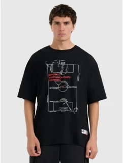 Pánské tričko oversize s potiskem 4F 4FRAW25TTSHM3257-20S