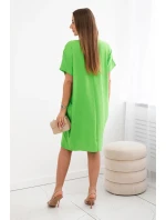 Šaty s kapsami a přívěskem zelená jasná