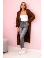 Svetr dlouhý kardigan světle hnědá