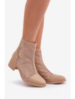 Dámské Síťované Boty Na Podpatku Béžové Lithyia