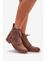 Šněrovací Boty S Vyřezávaným Vzorem S.Barski HY51-136 Hnědé