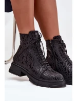 Kožené workery dámské zateplené na zip Artiker 57C2257 Černé