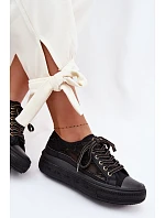 Dámské tenisky s krajkou na platformě Lee Cooper LCW-26-44-4479 Černé