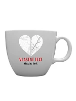 Personalizovaný MEGA XXL keramický hrnek 1 000 ml - Dvě místa, jedno srdce