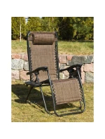 SKLÁDACÍ MULTIFUNKČNÍ ZAHRADNÍ LEHÁTKO SE STŘÍŠKOU 173X52/65X110CM HNĚDÉ