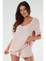 Italská móda Puntini crêpe barva:print/powder pink Italská móda Puntini crêpe barva:print/powder pink