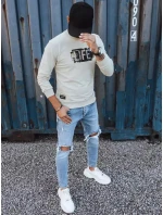 Pánská béžová mikina s potiskem FashionStreet BX5361 Pánská béžová mikina s potiskem FashionStreet BX5361