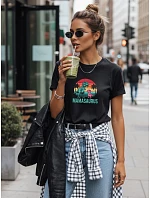 Dámské tričko s potiskem Mamasaurus ke Dni matek černé FashionStreet NX5027RY