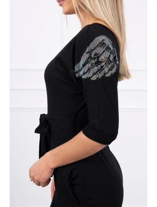 Šaty s křídly na ramenou černé Šaty s křídly na ramenou černé