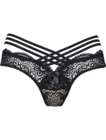 Krajková tanga V-9018 černá - Axami
