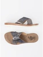 Praktické dámské stříbrné  nazouváky na klínku