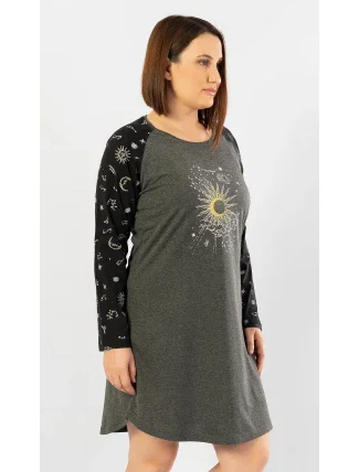 Dámská noční košile s dlouhým rukávem The moon
