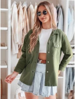 Dámská košilová bunda oversize OVERBOR khaki FashionStreet TY4889