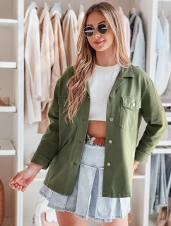 Dámská košilová bunda oversize OVERBOR khaki FashionStreet TY4889