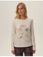 Dámské pyžamo Florencia 41902-80X Béžová - Henderson Ladies Dámské pyžamo Florencia 41902-80X Béžová - Henderson Ladies