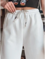 Dámské tepláky se širokými nohavicemi DRESMOOD PREMIUM ecru FashionStreet UY2687