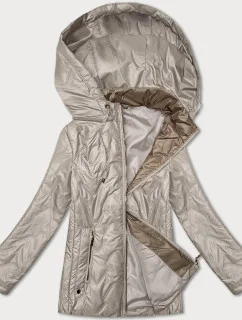 Světle béžová dámská prošívaná bunda s odepínací kapucí S'West (B8356-70)