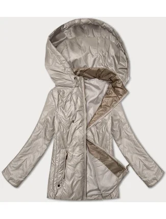 Světle béžová dámská prošívaná bunda s odepínací kapucí S'West (B8356-70)