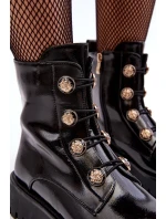 Dámské zateplené boty s ozdobnými knoflíky D&A MR870-51 Černé Dámské zateplené boty s ozdobnými knoflíky D&A MR870-51 Černé