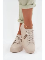 Dámské tenisky z pravé kůže D&A GR61-5591 Béžové