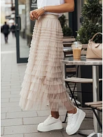 PASTELLA béžová tylová sukně FashionStreet CY0422