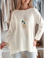 Dámská máslová halenka oversize s přívěskem COMFILA ecru FashionStreet RY2787