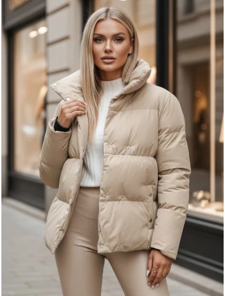 Dámská prošívaná zimní bunda LARO light beige FashionStreet TY4703z