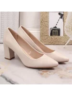 Sergio Leone W SK403C béžové perleťové lodičky na jehle