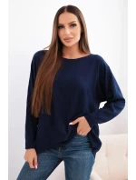 Dámský svetr s delším zadním dílem a embosovanou hvězdou granátový