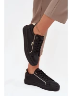 Dámské Tenisky Z Eko Kůže Big Star SS274025 Černo-Zlaté