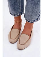 Dámské mokasíny z textilu Ploché Béžové Selisa