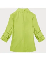 Dámské sako s nařasenými rukávy (22-356) limetkově zelené - Goodlooking Dámské sako s nařasenými rukávy (22-356) limetkově zelené - Goodlooking