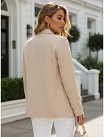 Dámské elegantní sako rozepínací béžové FashionStreet PY0147 Dámské elegantní sako rozepínací béžové FashionStreet PY0147