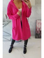 Pláštěnka oversize s kapucí fuchsiová