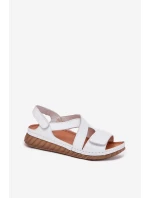 Dámské Kožené Sandály Na Suchý Zip Maciejka L6848-11 Bílé